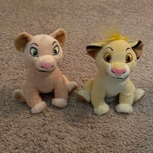 Disney store the lion king Napa and simba stuffie mini plush about 6-8 inches